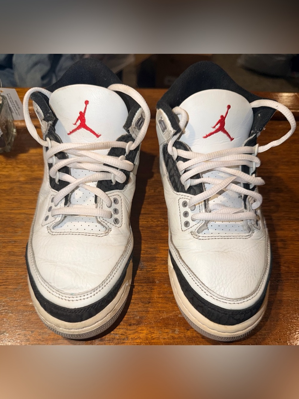 Air Jordan 3 Retro “Cement Grey” Fire Red White Black Size 6Y